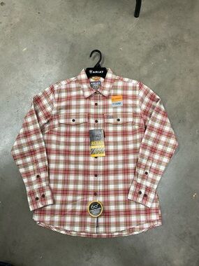 Ariat Red and Cream Plaid Button-Down Shirt